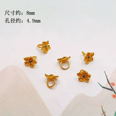 Diamond-Studded Spacer Beads, Small Waist-Shaped: Zərgərlik ara hissələri - small-flower-running-ring