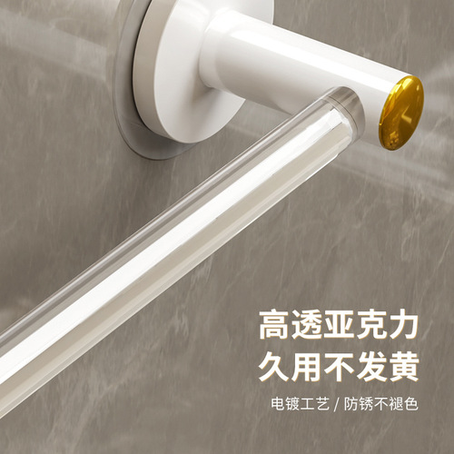 【Dropshipping】Acrylic Shower Mat Rack Wall-Mounted Hole-Free Luxury Bathroom Door Behind Shoes Organizer