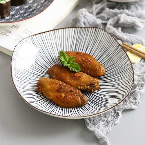 7-inch Nordic modern minimalist style underglaze ceramic tableware hotel home deep square small meal plate