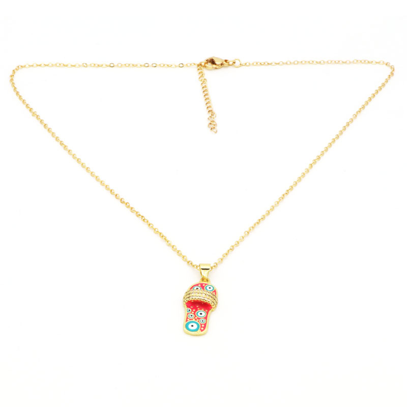 7g Weight 18K Gold Plated Plating Material Copper Pendant Material Zircon Inlay Material Pendant Necklace Classification Copper Chain Material cable chain Chain Type 1 Piece Quantity Holiday, Daily Occasion Copper Material Slippers Pattern Women's Gender Enamel, Inlay Design Casual, Simple Style Style Copper 18K Gold Plated Enamel Inlay Slippers Zircon Pendant Necklace 14