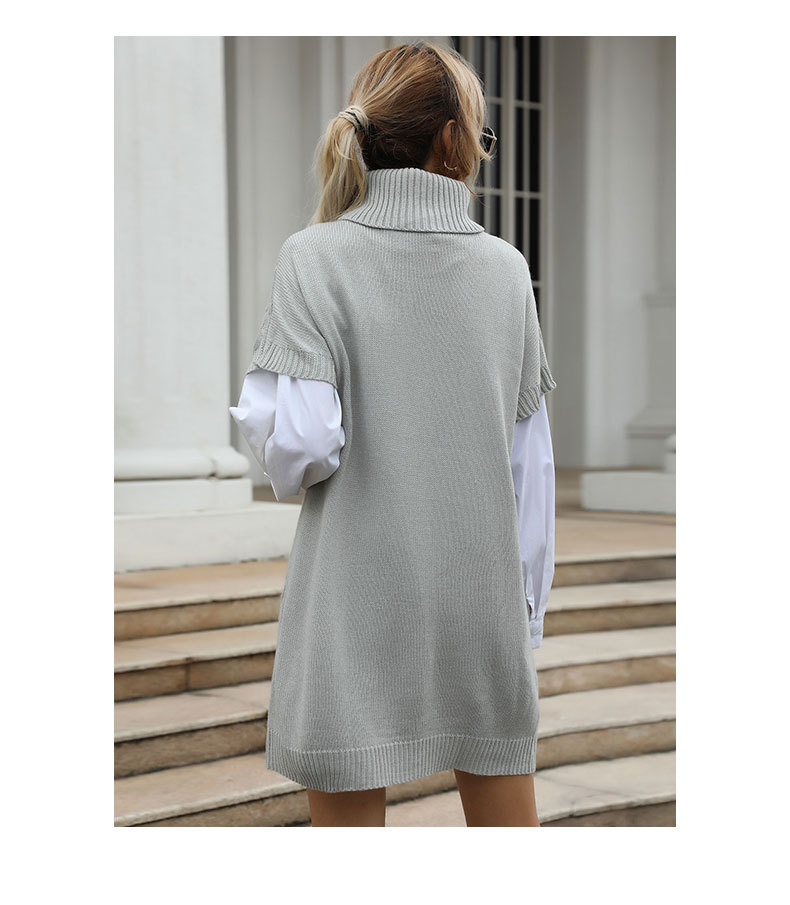 autumn knitted turtleneck sweater dress nihaostyles wholesale clothing NSDMB80627
