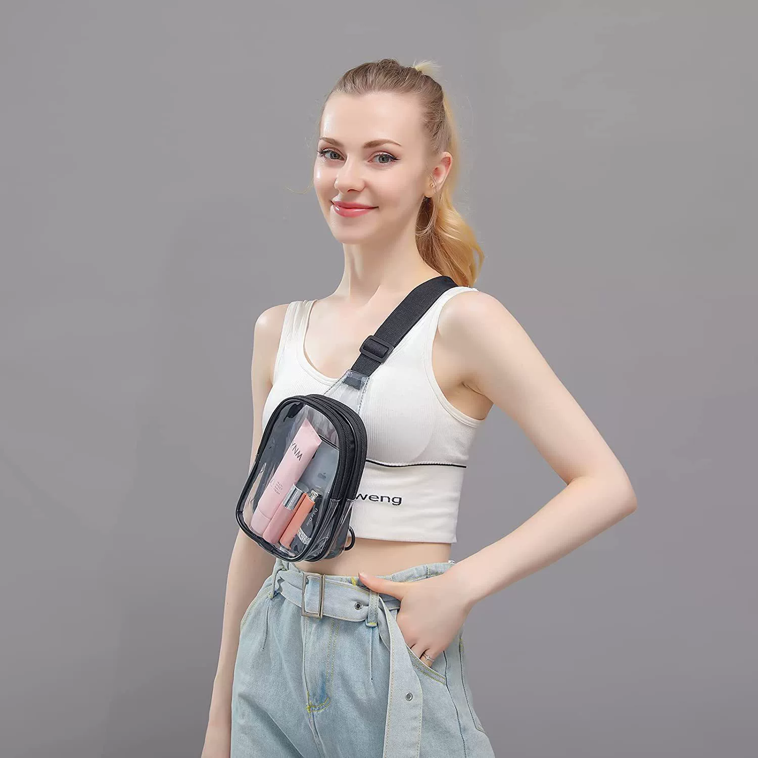 Мужской кошелек PVC, сумка через плечо, Amazon