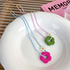Cute acrylic fashionable necklace from pearl, chain for key bag , flowered