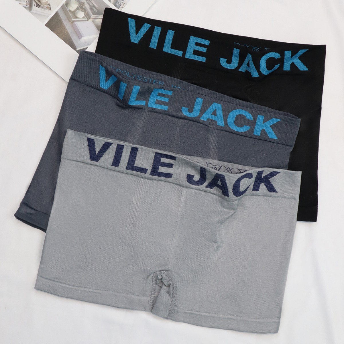 Calzoncillos bóxer para hombre VILEJACk, sin costuras, elásticos, transpirables, de cintura media, tejido de cuatro esquinas, suministro mayorista transfronterizo.