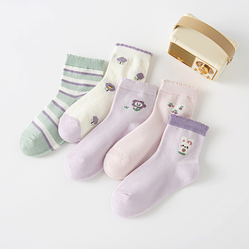Children's socks for boys with six fingers, for spring and summer, cotton, suitable for middle-aged and small children, students, sports, mid-calf socks
