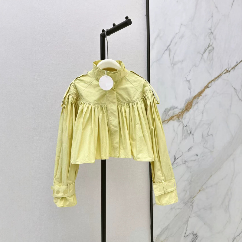 Shenzhen Nanyou 26 autumn/winter collection: elegant, age-reducing, pleated, doll-style, stand-up collar, loose-fitting, short-length shirt for women Shenzhen Nanyou 26 autumn/winter collection: elegant, age-reducing, pleated, doll-style, stand-up collar, loose-fitting, short-length shirt for women