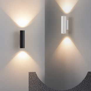 Modern interior decoration double-headed wall lamp round modern creative hotel bedside bedroom aisle background wall spotlight