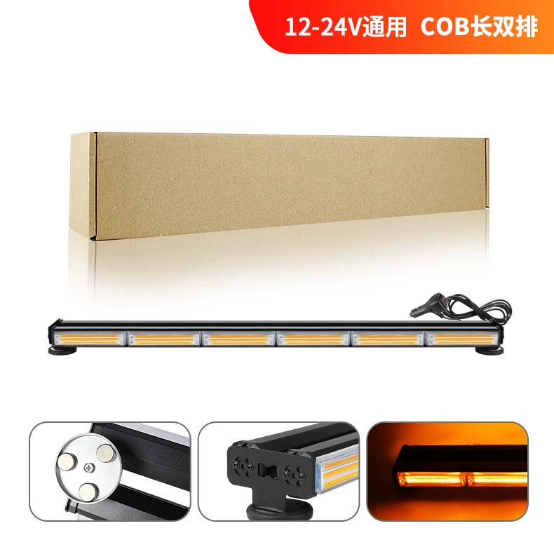 6-секционный двухрядный Магнитный потолочный светильник, длиннорядный импульсный мигающий предупреждающий свет, длинный барный светильник COB, инженерный потолочный светильник, стробоскоп