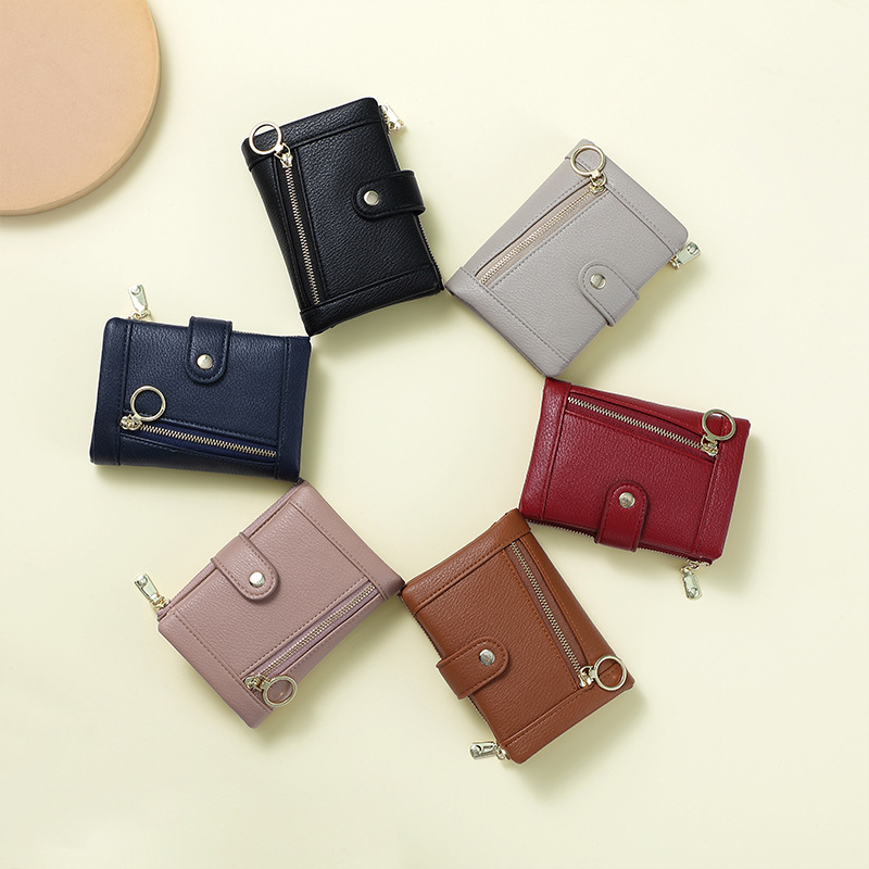 Haitao cartera femenina monedero estudiante embrague plegable cartera moda color sólido cartera de las mujeres corto al por mayor