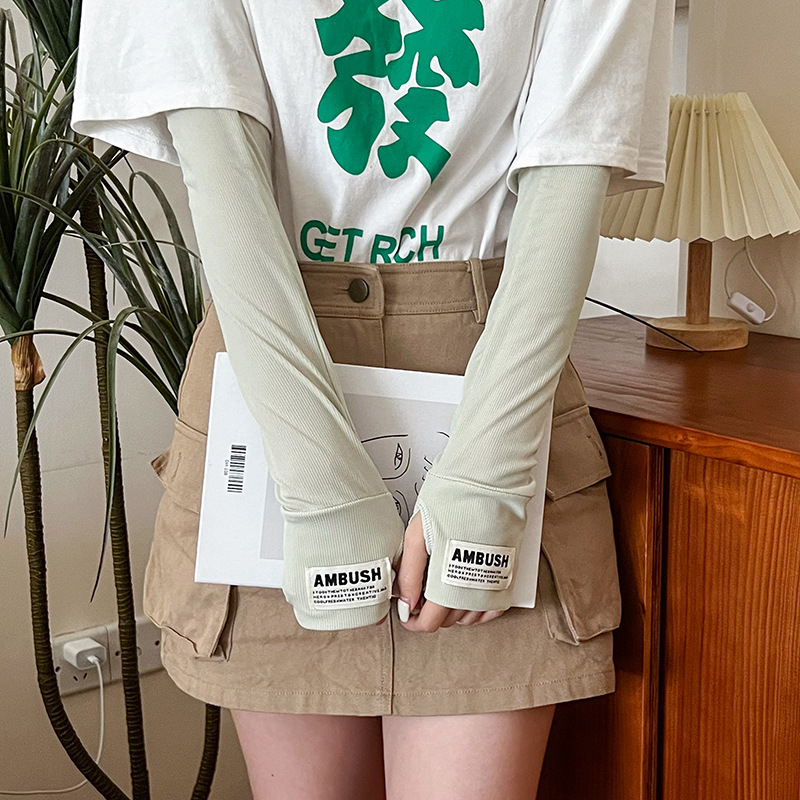 Mangas de hielo, mangas de protección solar, ciclismo al aire libre de verano, mangas de brazos transpirables, guantes, mangas de mano integradas, mangas de hielo de protección solar