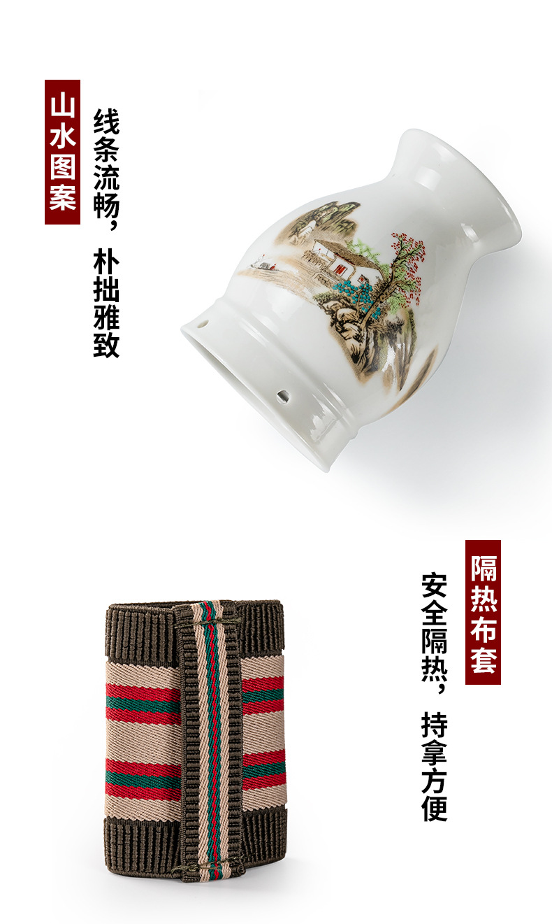 Ceramic Moxibustion Cup Massage Jar Multi-Function Warming Therapy Device for Home Body Care specifications