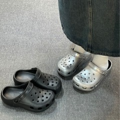 海邊沙灘鞋女cis洞洞鞋女夏2024新款涼鞋女厚底外涼拖女士包頭拖