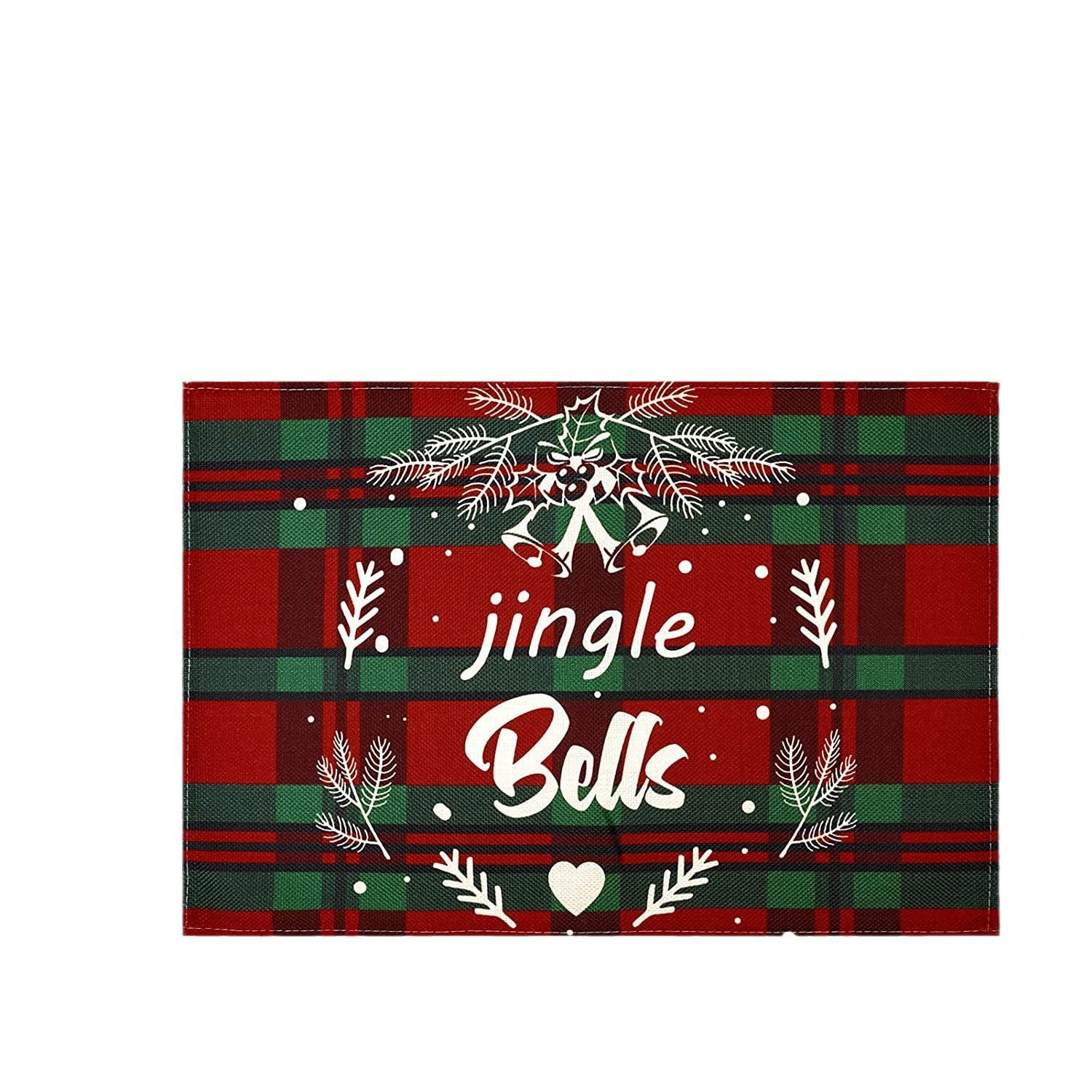 Transfronterizo mantel de Navidad posavasos algodón Lino mantel Lino aislamiento estera de la cocina Mesa estera servilleta de comida occidental Amazon