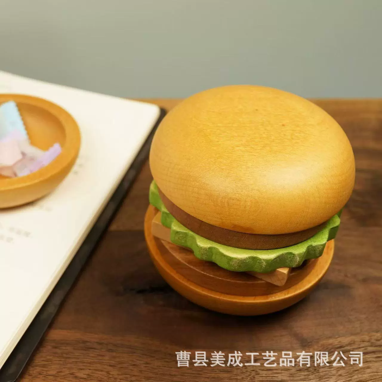 Творческий веселье из цельного дерева гамбургер подставка для дома многофункциональная украшение из цельного дерева гамбургер теплоизоляционный коврик для чашки кофе подставка