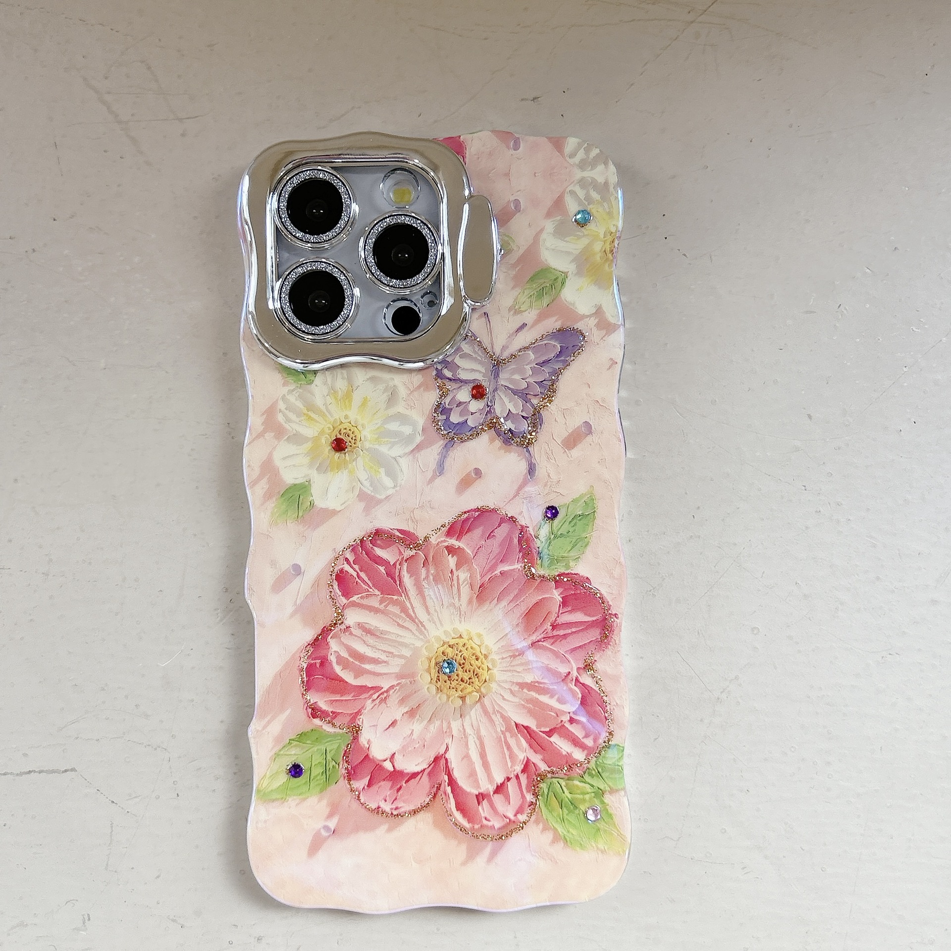 Flor de pintura al óleo de fantasía para Apple 16ProMax funda para teléfono móvil 15Pro Pareja 14/13 Red neta 15ProMax