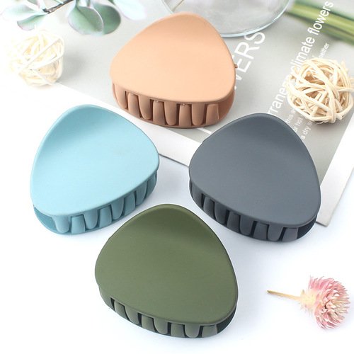 Simple and versatile solid color toothed small gripper round frosted head clip hair clip ponytail clip bangs clip edge clip