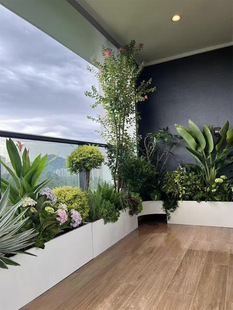 Outdoor Stainless Steel Flower Box Combination Terrace Courtyard Planting Box Balcony Landscaping Finished Flower Trough Metal Flower Pool