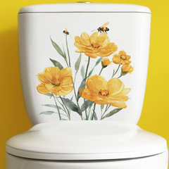 Foreign trade romantic flowers bees children's bedroom toilet paper home decoration wall sticker sticker self-adhesive wholesale cross-border
