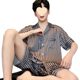New Pajamas for Men Summer Ice Silk Short-Sleeved Thin Youth and Middle-Aged Silk Pajamas Men's Summer Home Wear Set
