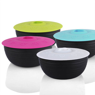 Silicone Fresh-Keeping Lids in Three Sizes, Large, Medium and Small, Multi-Piece Set, Anti-Spill, Anti-Leak, Dust-Proof Silicone Pot Lids, Tableware, Silicone Pots