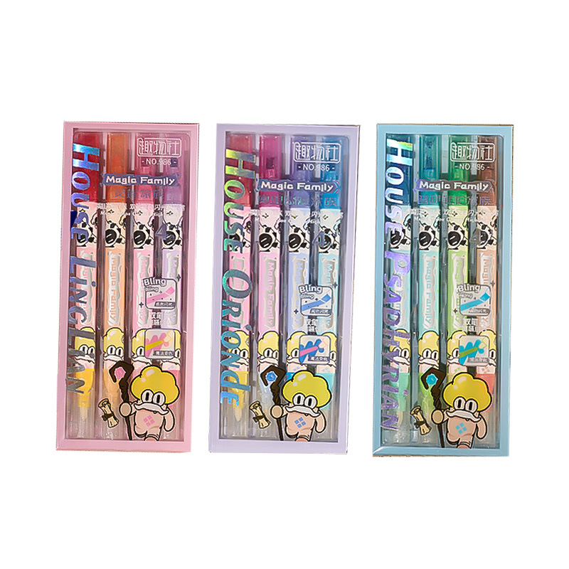 Resaltador de doble cabeza que cambia de color para estudiantes de primaria, marcador de dibujos animados para niños, resaltador nuevo, bolígrafo multicolor