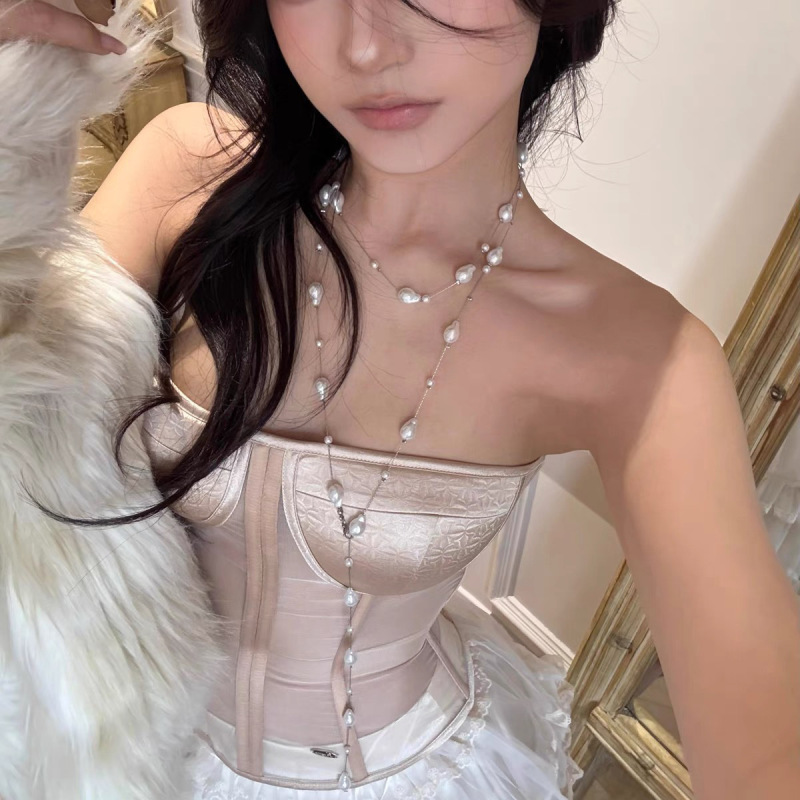 Long Starry Imitation Pearl Necklace for Women, High-End, Multiple Ways to Wear, Clavicle Chain, Accessible Luxury, Niche Elegant Necklace