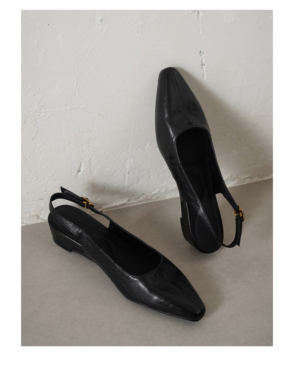 Sandal nữ da cừu mũi nhọn quai chữ V đế bệt — màu nâu chi tiết 17