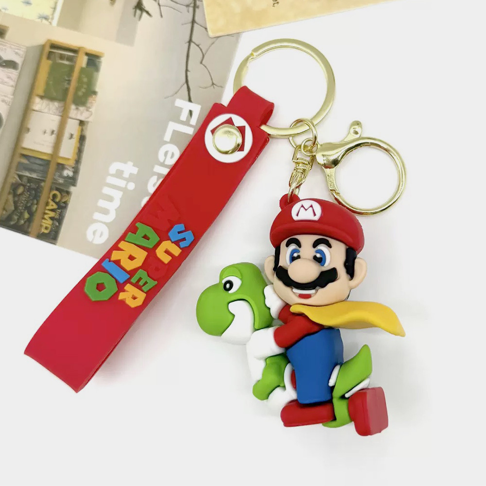 Lindo llavero de dibujos animados de Super Mario, exquisita muñeca tridimensional, colgante para bolso o coche, llavero, pequeño regalo
