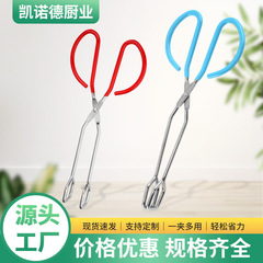 ラウンドハンドルストレートヘッドパンクリップ 11inch バーベキュークリップステンレス鋼食品クリップ厚みのあるステーキ蒸しパン食品クリップ