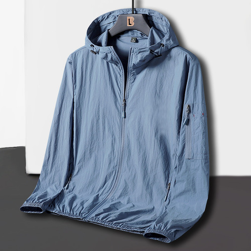 Men's Summer and Autumn New Arrival Solid Color Sun Protective Jacket Outdoor Fishing Windbreaker Outerwear Casual Sport Caped Quick-Drying Sun Protection Coat