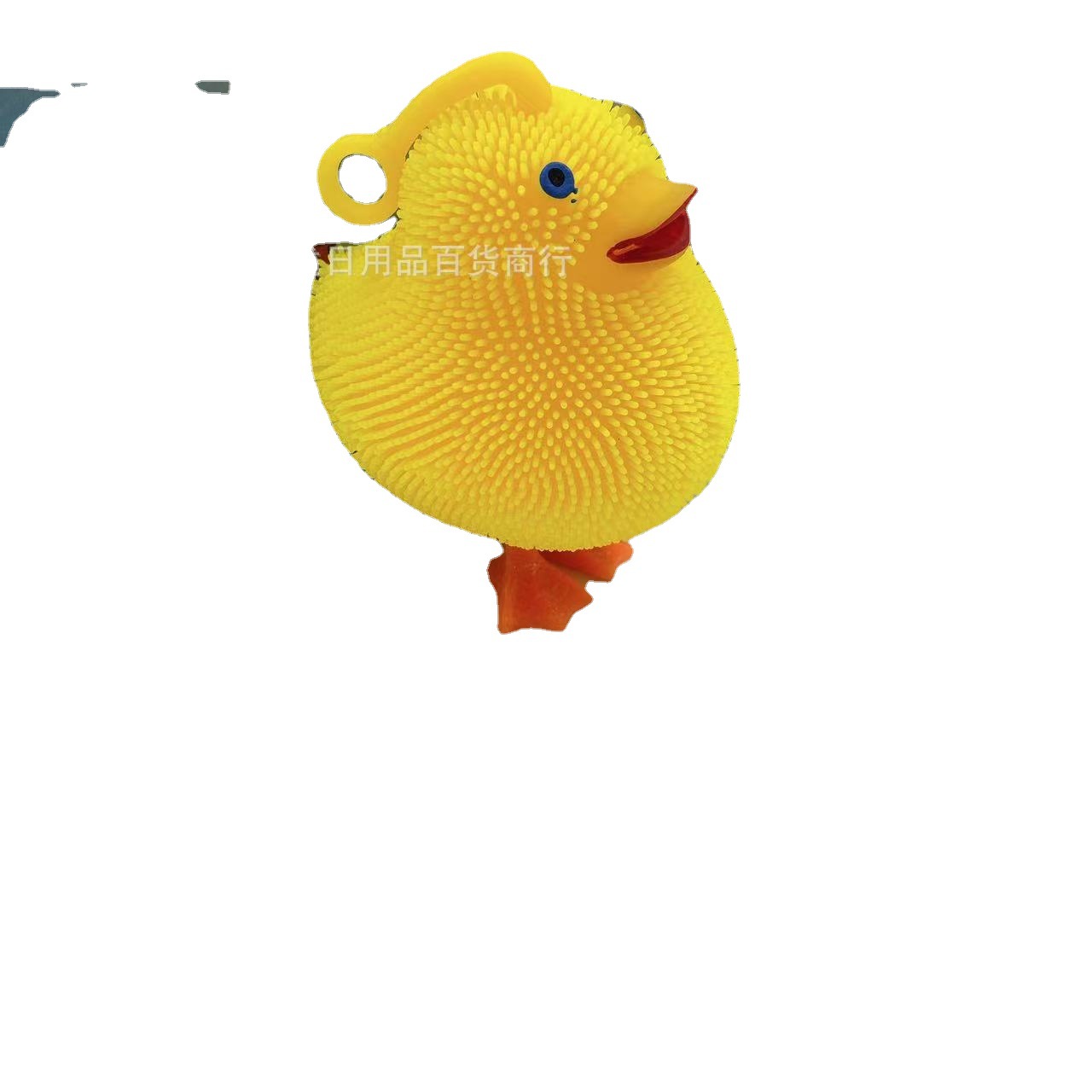 Juguete de dibujos animados flash emisor de luz pato amarillo emisor de luz bola de piel honda pato pollo pellizco música descompresión solución