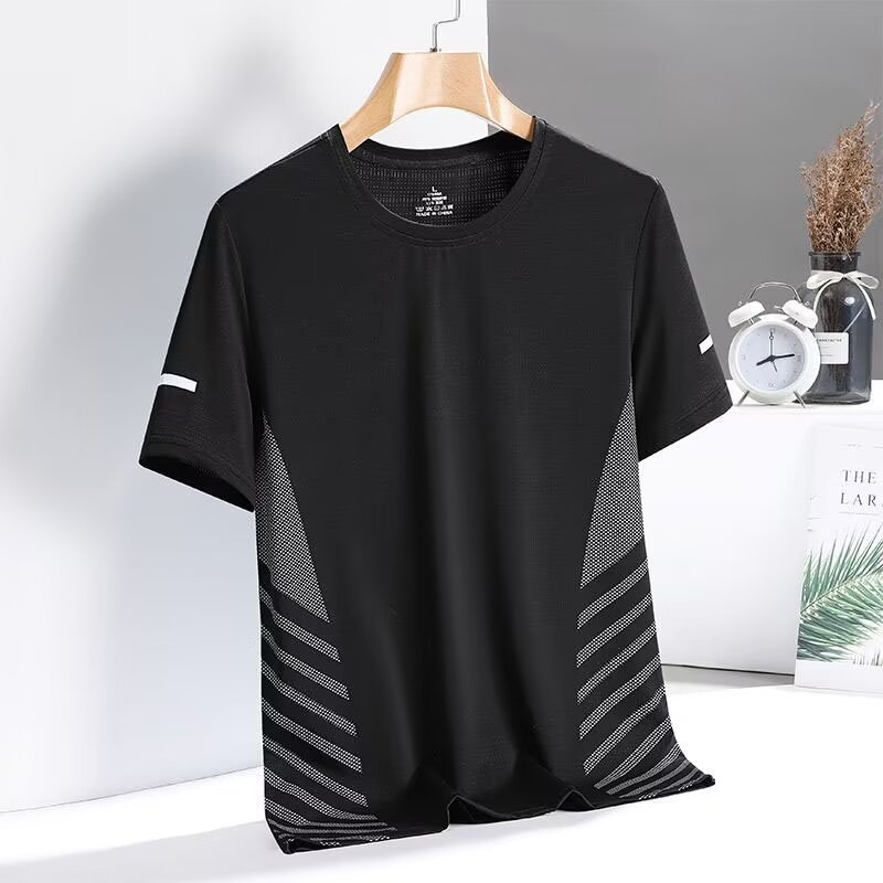 Loose Fit Type Solid Color Pattern Wholesale Men's Polyester Basic Simple Style Solid Color Short Sleeve Men's T-shirt