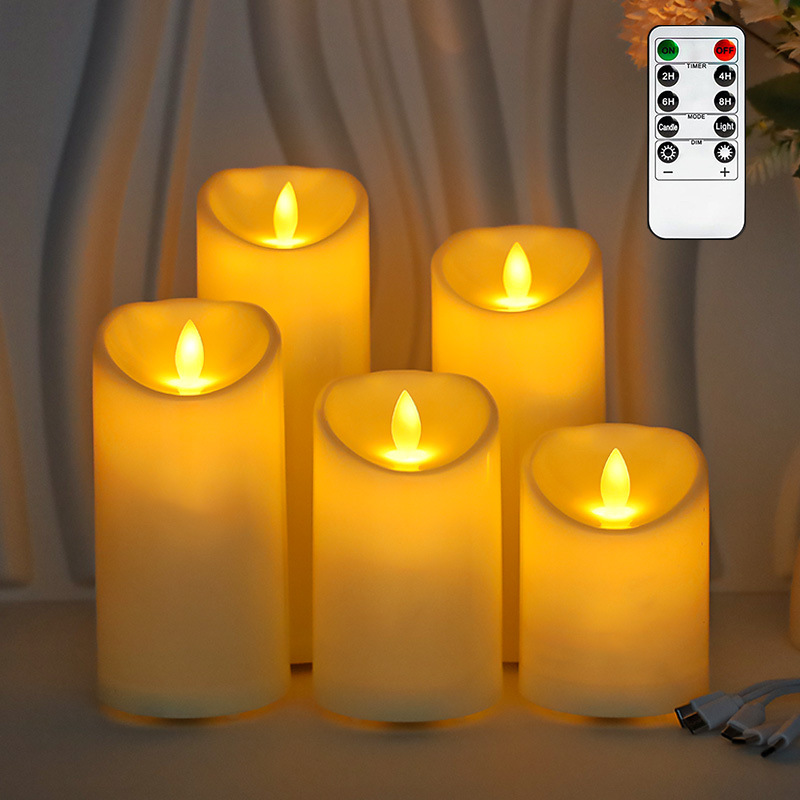Vela recargable USB lámpara de vela de simulación boda KTV club decoración lámpara led luz de vela electrónica vela transfronteriza