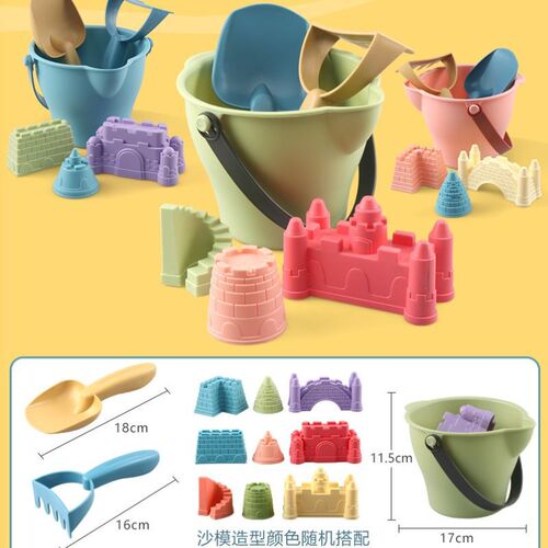 Beach toy set for children to play sand digging tools shovel bucket hourglass men and women seaside backpack water gun