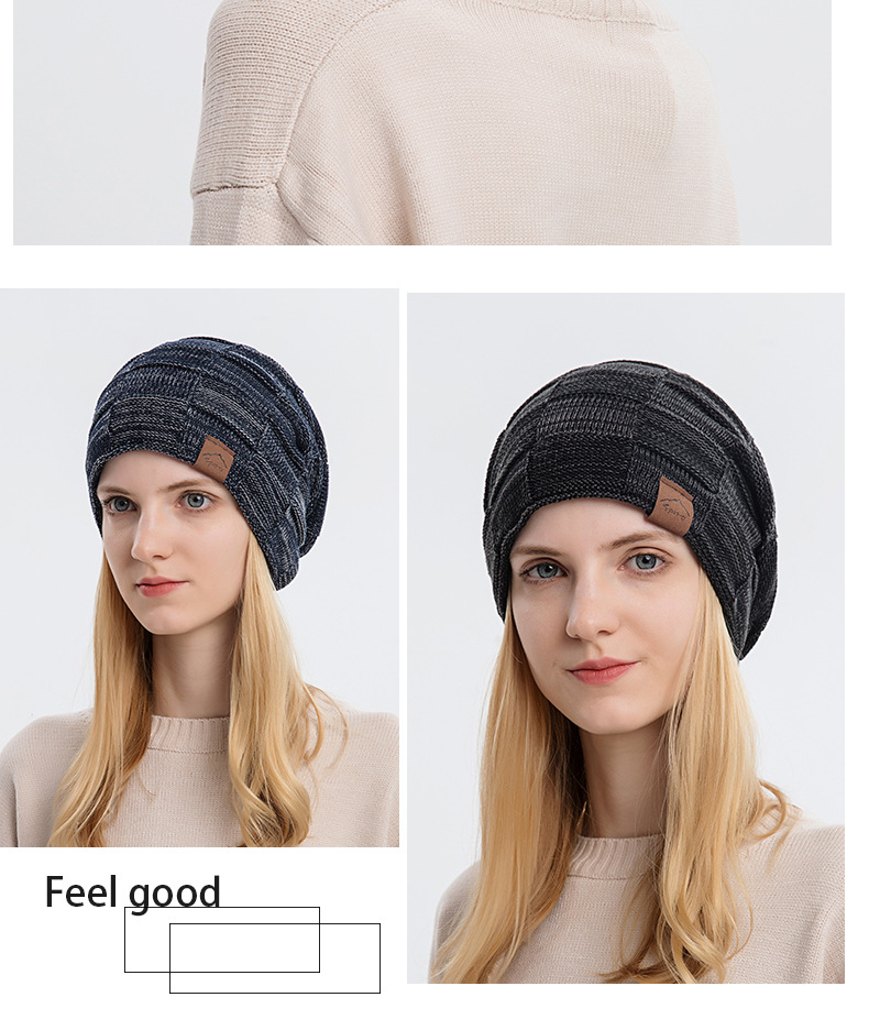 Unisex Autumn and winter mixed wool knitted hat warm fashion pullover hat winter millinery hat_voghion.com