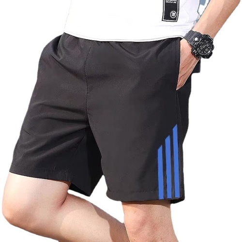 夏季薄款三条杠短裤男士运动裤速干弹力健身裤休闲宽松五分裤跨境