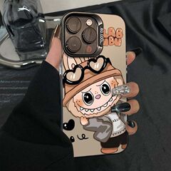かわいいラブサングラス ラブブ Apple 16 携帯電話ケース iPhone15promax 大穴 14 カラーシルバー 13 ハードケース