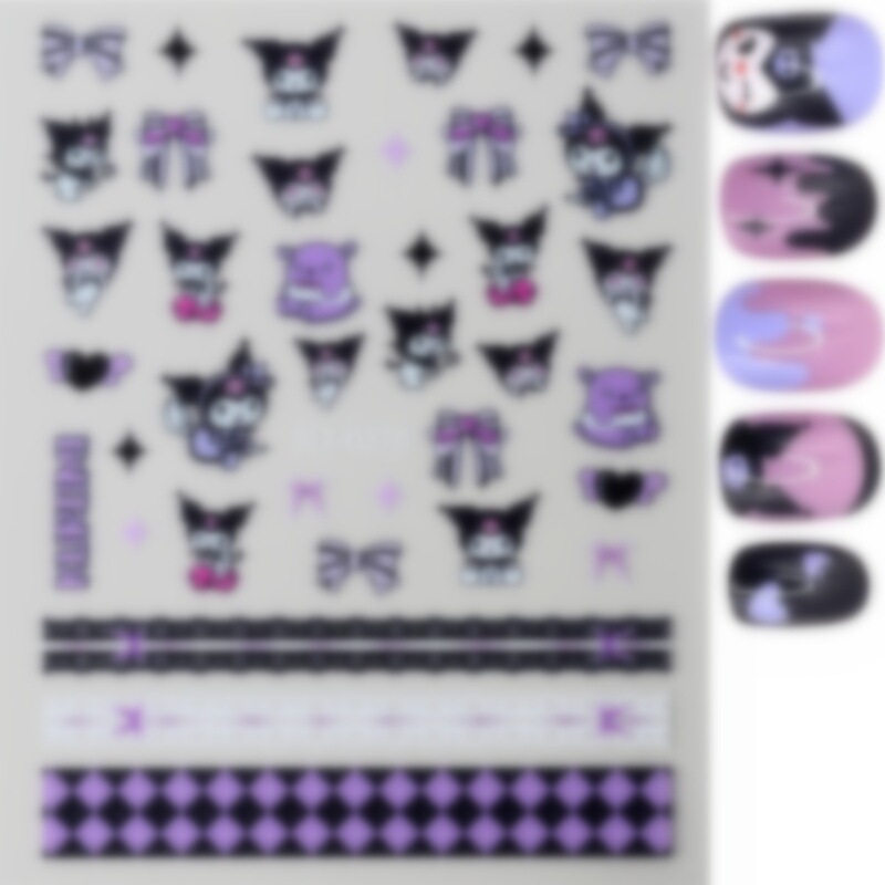 Cartoon Kroomi Nail Art Sticker 5D Embossed Nail Patch Waterproof Lasting Big Brand Cartoon Nail Decoration Sticker