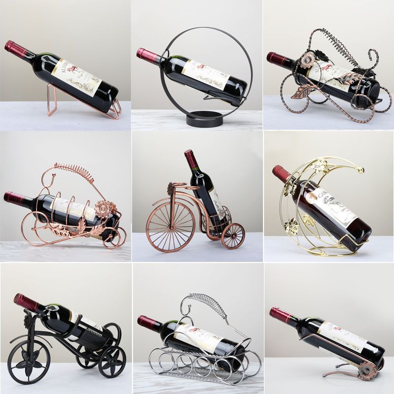Iron Wine Rack Ornaments, Home Display Rack, Modern Simple Wine Cabinet, Living Room