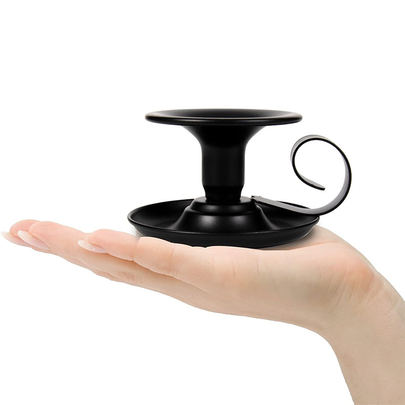 Taza de té negra de Amazon transfronteriza candelabro viejo retro pequeño candelabro de hierro forjado velas aromáticas accesorios de boda
