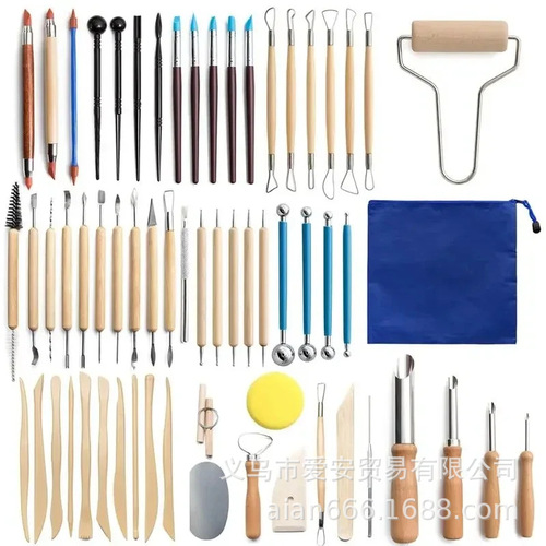 Pottery Sculpting Tools: 6/11/36/43/61-Piece Set for Soft Clay, Polymer Clay, and Ceramic Modeling – Handcrafted Tool Kit