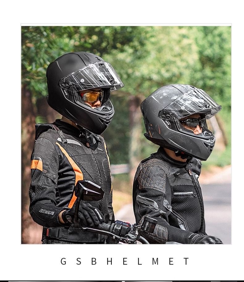 Gsb 361 Electric Vehicle Helmet Men's Full-Coverage Motorcycle Personalized Racing Helmet All-Season Universal Cool Matte Black