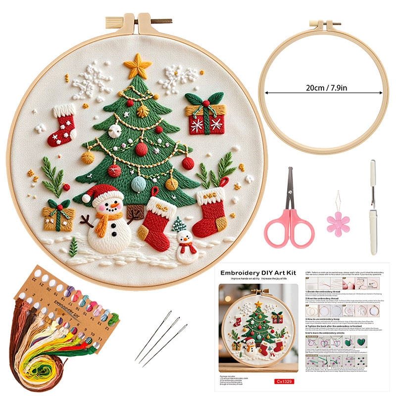 2025 nuevos productos de bordado de Navidad hechos a mano diy material paquete de bordado de Navidad accesorios originales