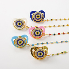 Cross-border pacifier box decorated with diamond pacifier set baby sleep pacifier plus chain