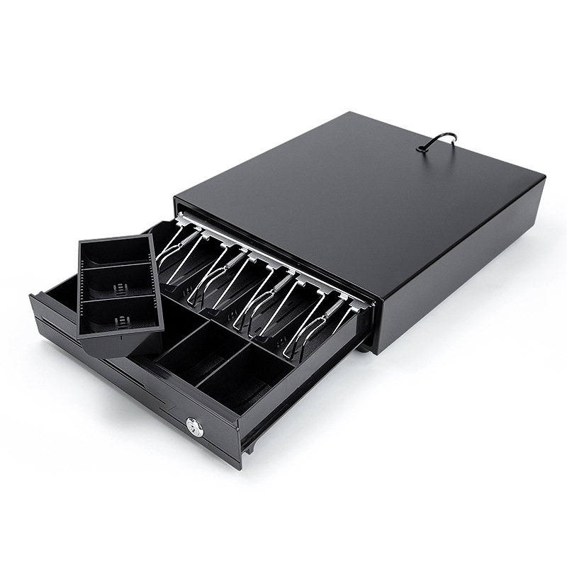 Caja registradora Youku 335C con cuatro compartimentos y tres niveles, caja para mostrador de supermercado, caja registradora comercial.
