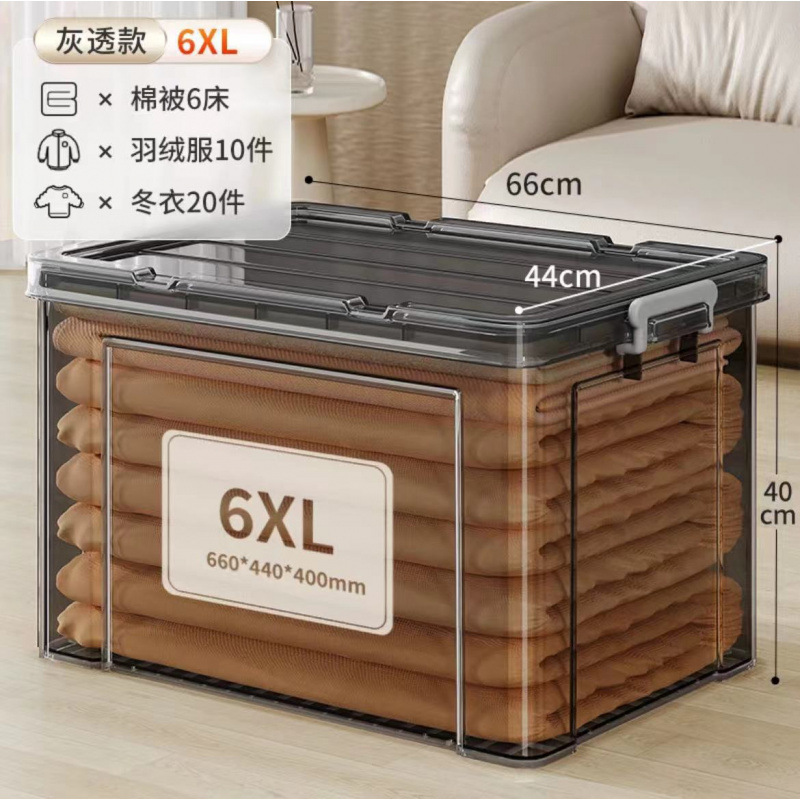 衣服玩具整理箱大容量透明收纳箱塑料收纳盒零食后备储物箱子闫光|undefined
