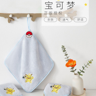 Baokemeng towel can be hung cartoon wind towel coral fleece thickened absorbent lint-free hand towel wholesale