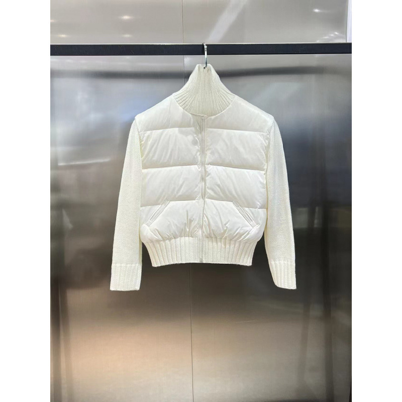Montblanc down Jacket m Brand Same Style High Version Autumn and Winter Embroidered Coat Stand Collar Knit Spliced down Baseball Jacket Short Style