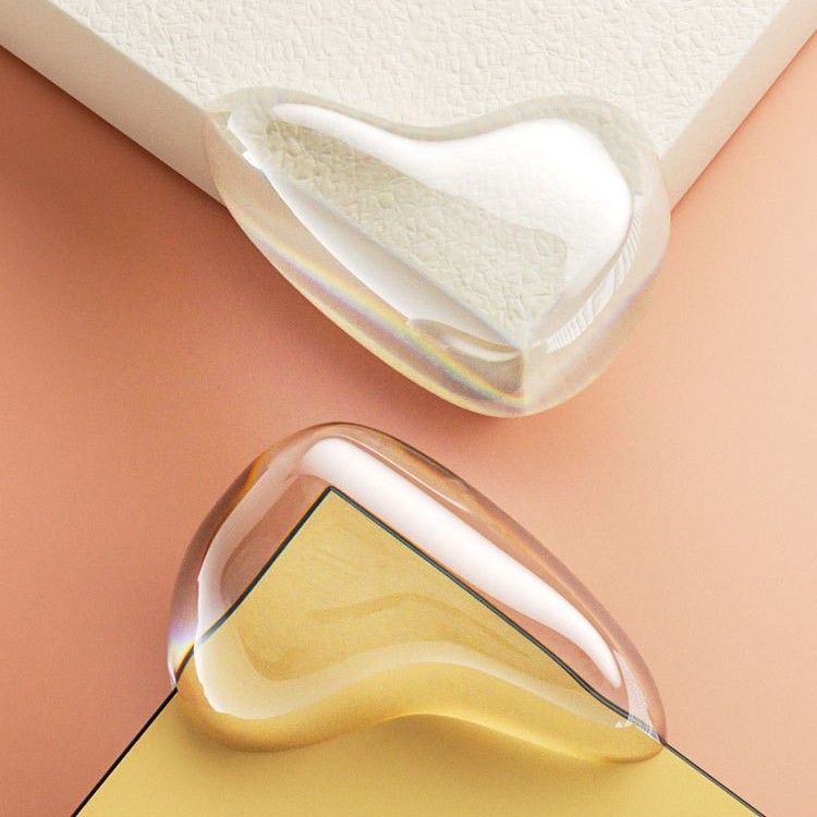 Water Drop Table Anti-Collision Corner Transparent Kidsren's Anti-Collision Protective Cover Furniture Range Hood Thickeneded Soft Rubber Anti-Collision Corner Protector