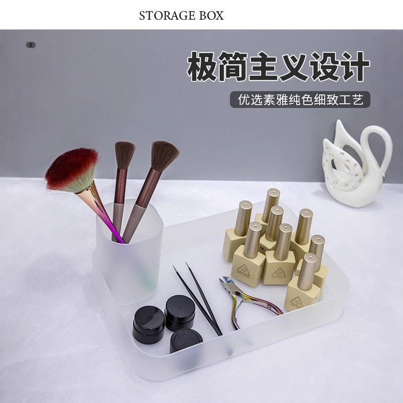 Nail Art Desktop Large Tray Frosted Nail Polish Glue Cosmetics Jewelry Tray Nail Art Storage Box Manicure Tool Box Nail Art Desktop Large Tray Frosted Nail Polish Glue Cosmetics Jewelry Tray Nail Art Storage Box Manicure Tool Box